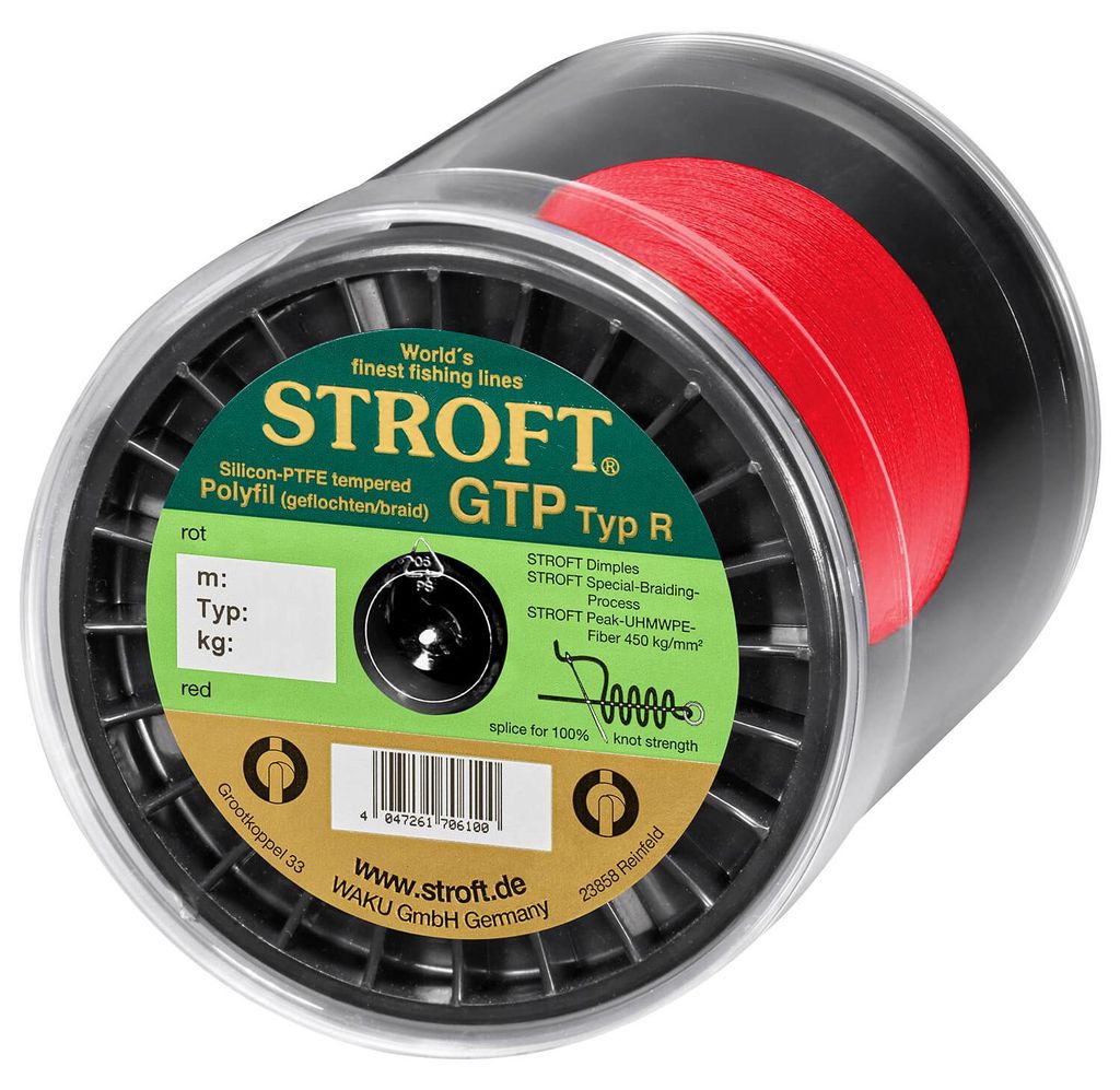 Schnur STROFT GTP Typ R Geflochtene 1000m rot R2-0,180mm-5,5kg