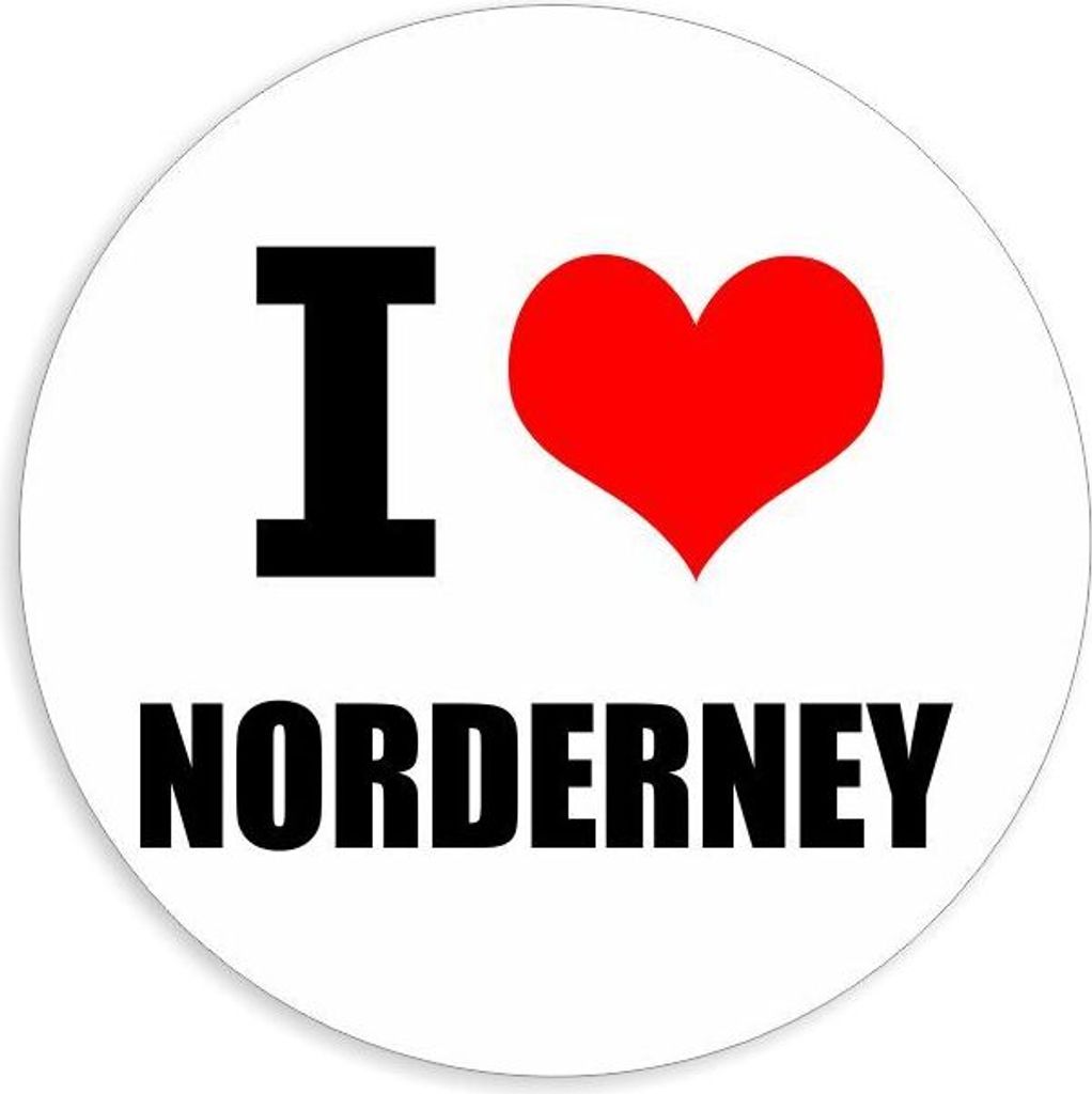 Kiwistar - Autoaufkleber - 8x8 cm - außen klebend - I love Norderney für Auto, Laptop, Fahrrad, LKW, Motorrad Aufkleber mehrfarbig Sticker Decal