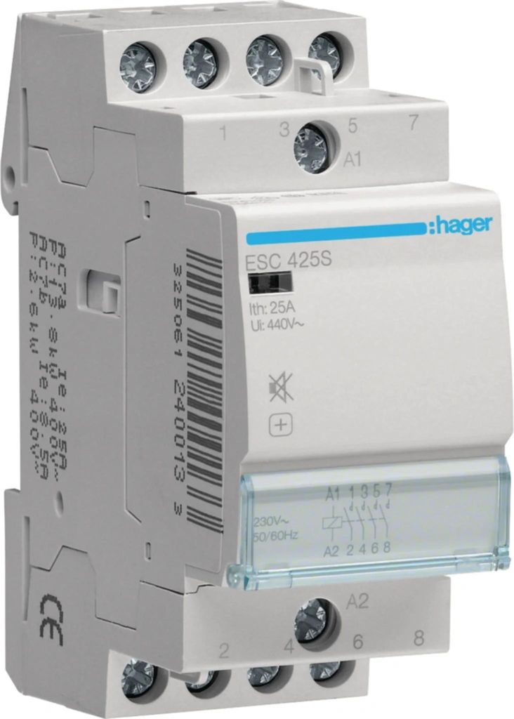 Hager Installationsschütz 25A ESC425S ** brummfrei Produktbild 