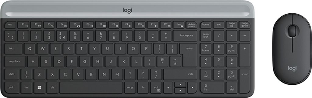 Logitech 920-009202 - Volle Größe (100%) - Kabellos - RF Wireless - QWERTY - Graphit - Maus enthalten