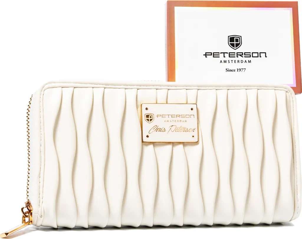 Porte-monnaie blanc Peterson en polyuréthane PTN PFF-01-6441 chic