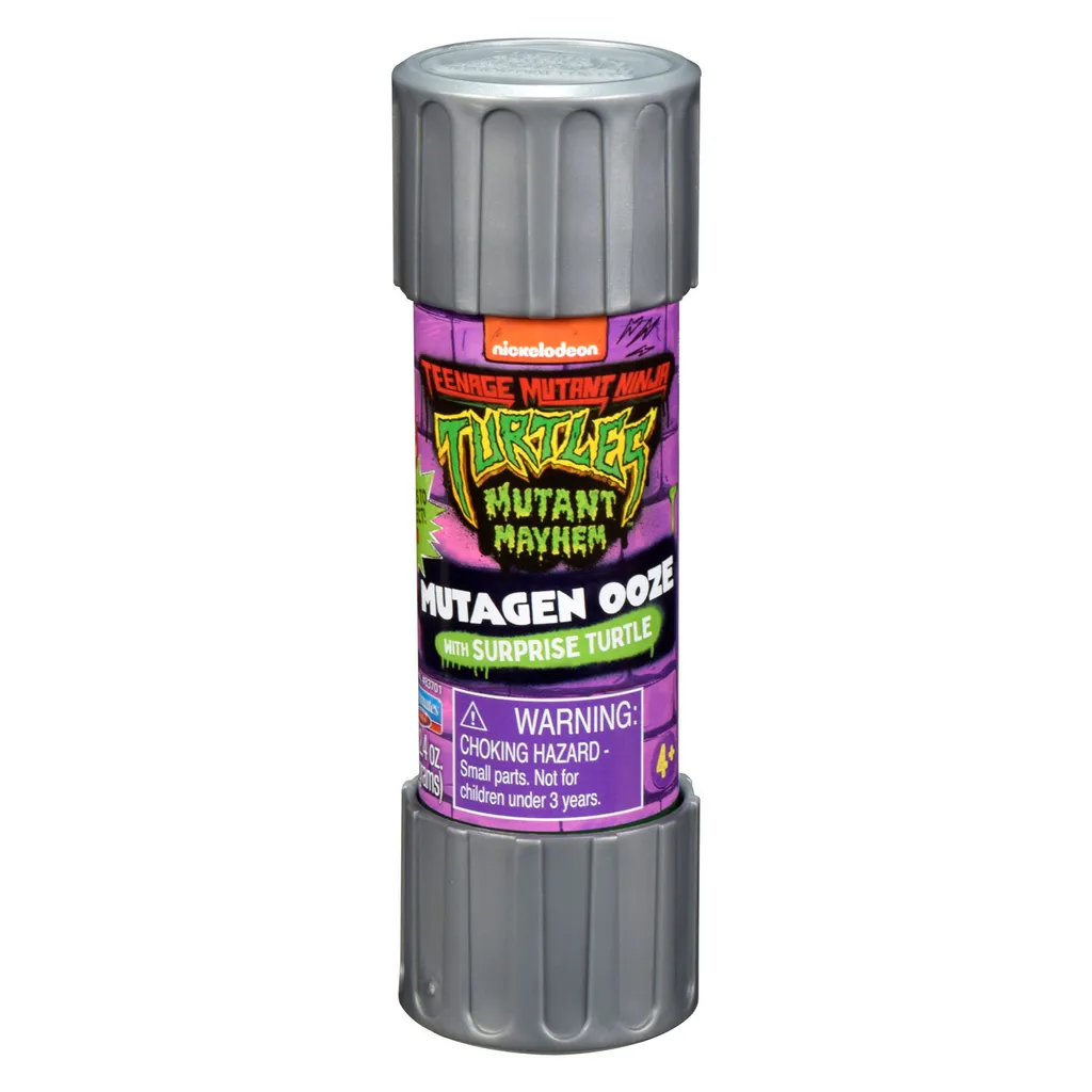 Playmates TMNT Mutant Mayhem Mutagen Ooze - Slime con Tartaruga a Sorpresa