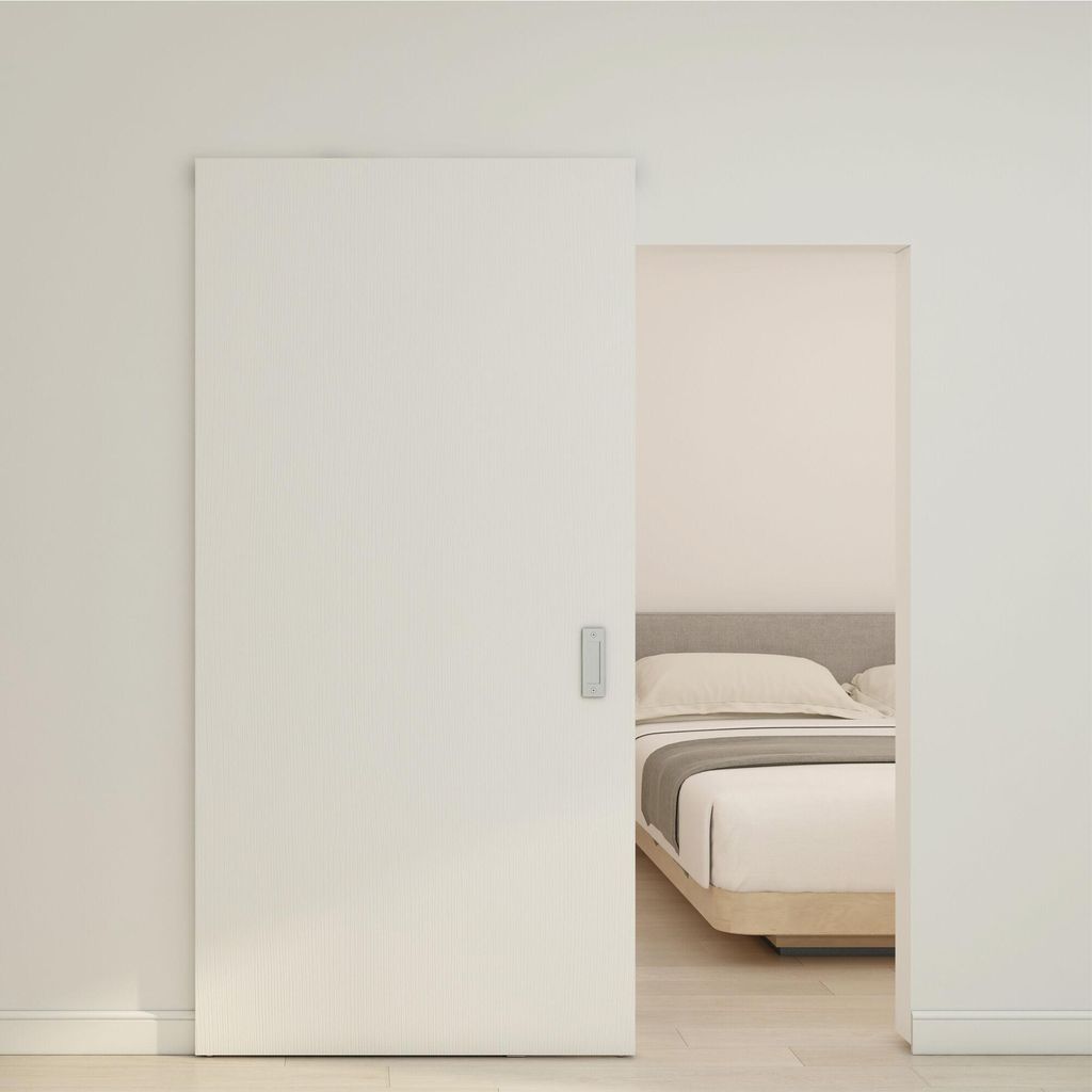 Inova Holzschiebetür Weiß 210 x 103 cm Komplettset mit Produktbild 