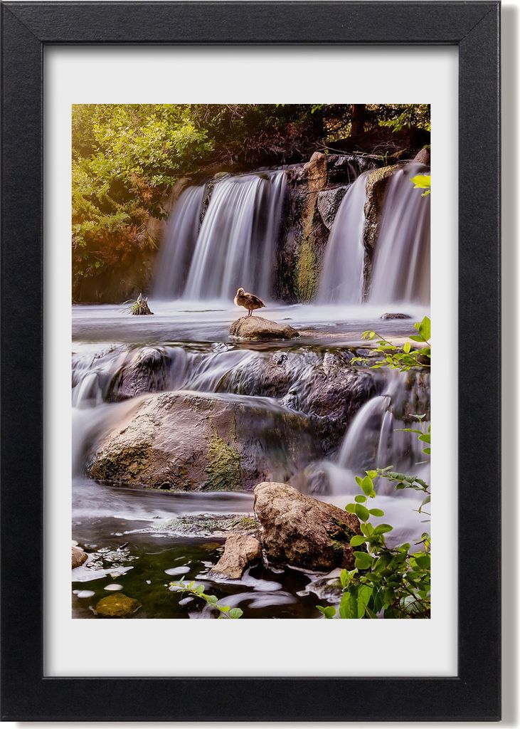 Bild 20x30 MDF-Rahmen, Wandkunst Wasserfall