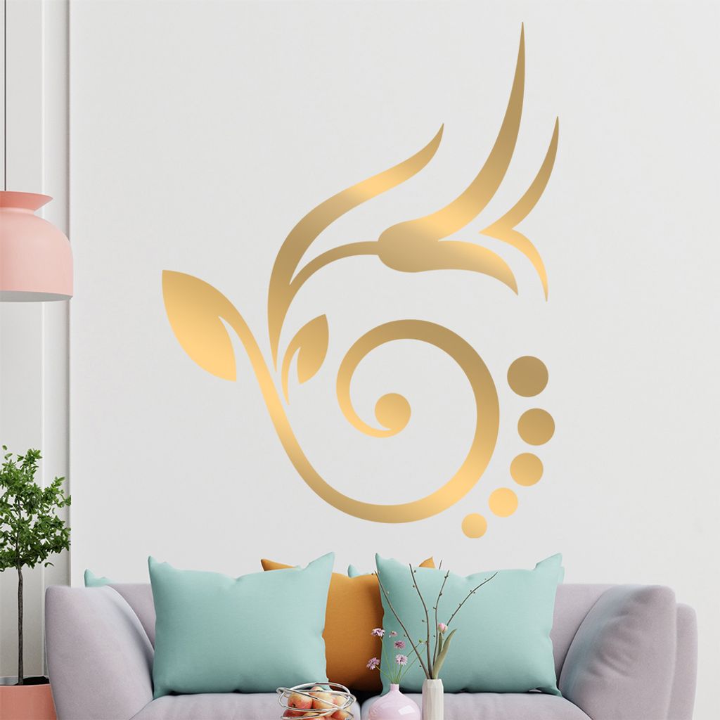 Blume - Linien Punkte Wandtattoo in 6 Größen - Wandaufkleber Wall Sticker - Dekoration, Küche, Wohnzimmer, Schlafzimmer, Badezimmer