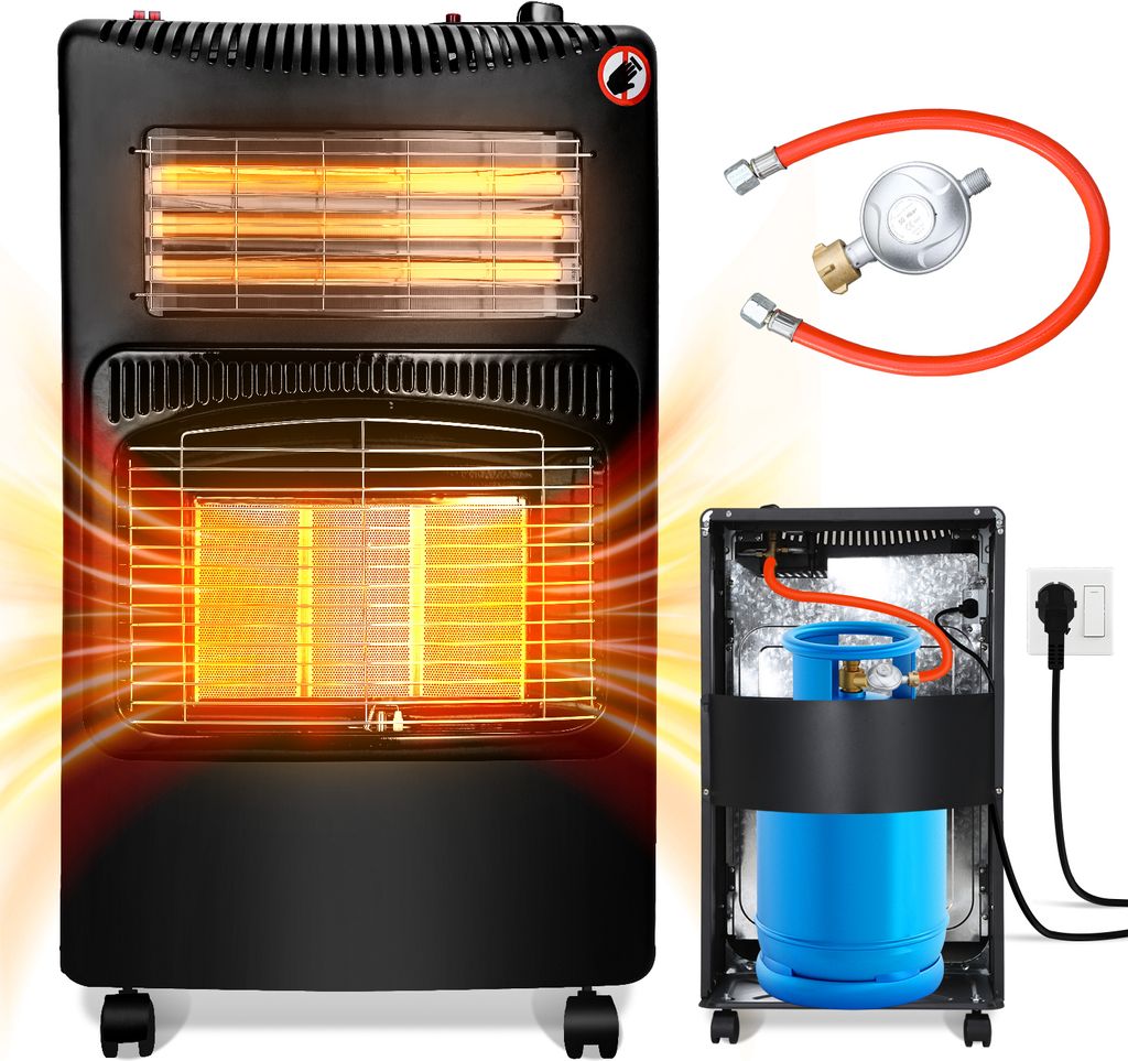Jayseuw 4200W Gasheizung Hybrid inkl. Gasdruckregler Set - Produktbild 