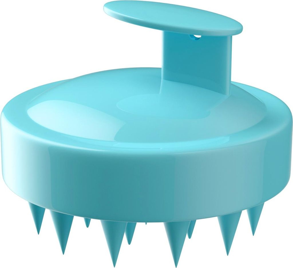 Intirilife Kopfhaut Massagebürste aus Silikon für Nass und Trocken in Blau - Kopfmassage, Kopfhautbürste, Haarbürste zum Einmassieren von Shamp...