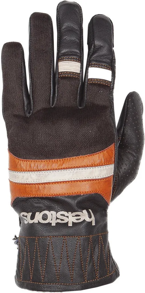 Gants de moto Helstons Bull Air marron taille 13 en cuir perforé été