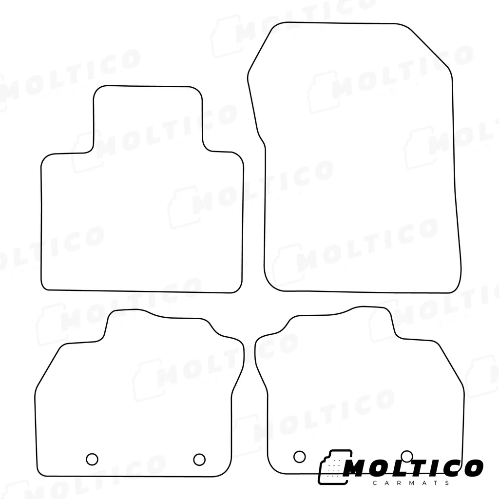Tappetini Velluto Renault Zoe | Finiture Grigie moto-MOLTICO | Set 4pz - 2