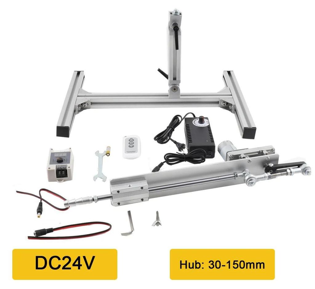 Linearantrieb Halterung DC 24V - Aluminiumhalter mit Saugnapf - Verstellbarer Winkel - Für linearen Hubmotor, oszillierend, 120 U/min, DIY Montage