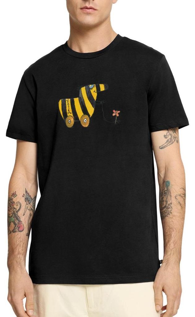 Spreadshirt Janosch Große Tigerente Mit Blume Männer Premium T-Shirt, L, Schwarz
