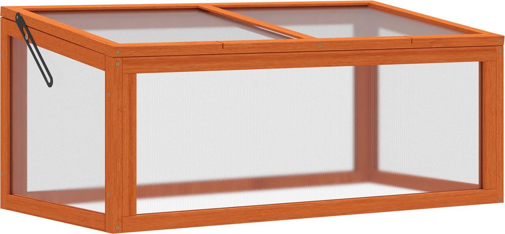 Frühbeet 90x46x40cm aus massivem Tannenholz & Polycarbonat - Wetterfestes Mini-Gewächshaus & Anzuchtkasten für Garten & Balkon - UV-beständig, ...