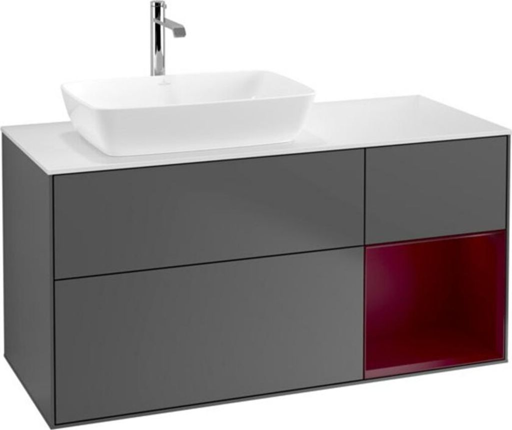 V&B Waschtischunterschrank Finion 120cm, Pl w m, Reg Peo m Lac, Anthrac. m