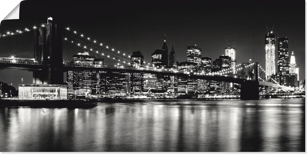 ARTland Poster Nächtliche Skyline Manhattan I Größe: 100x50 cm