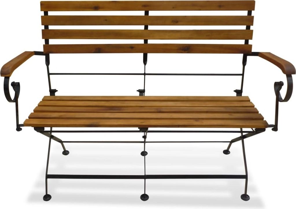 vidaXL Banc de jardin pliable 112 cm bois massif acacia Image du produit 