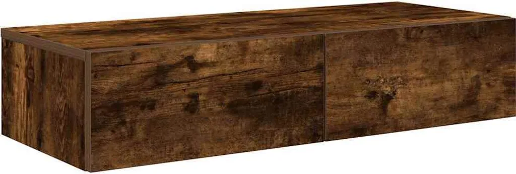 Mensola Sospesa con Cassetti Rovere Fumé 80cm vidaXL - Design Moderno