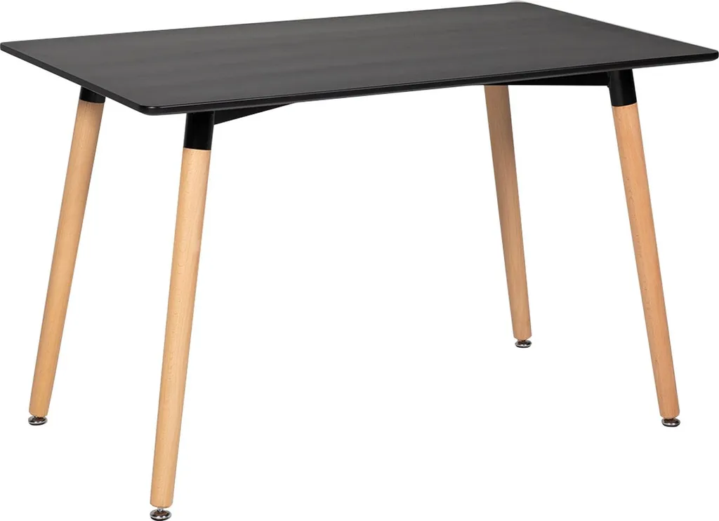 Ensemble table rectangulaire 120cm PIA et 4 chaises NORA noir intense