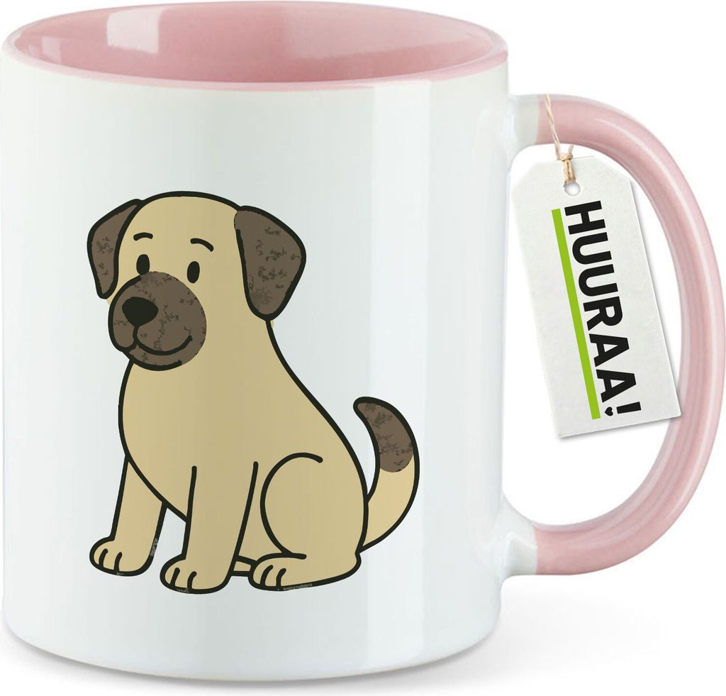 Huuraa Kaffeetasse Kangal Comic Kangi 330ml Rosa Keramik Kaffeebecher Geschenkidee