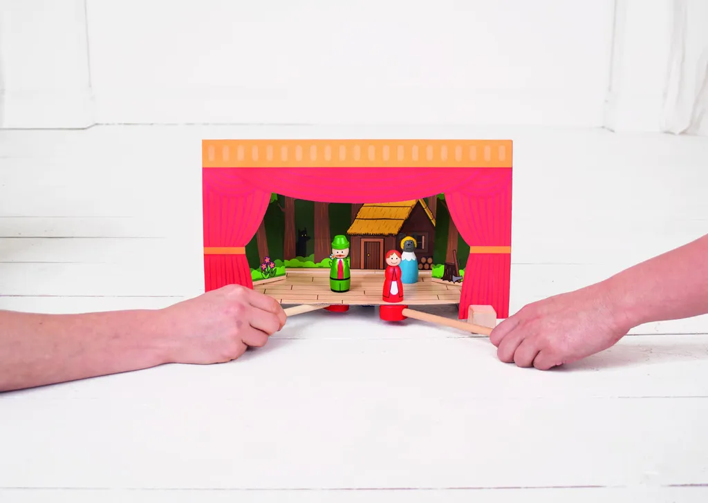 Théâtre magnétique en bois BigJigs jouet d'imitation marionnettes