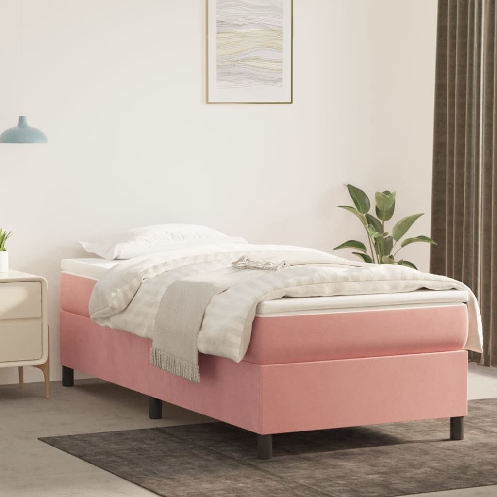 "Rabatt" Boxspring-Bettrahmen 2 Personen - Schlafzimmerbett - Rosa 100x200 cm Samt - Klassische Betten CC4616