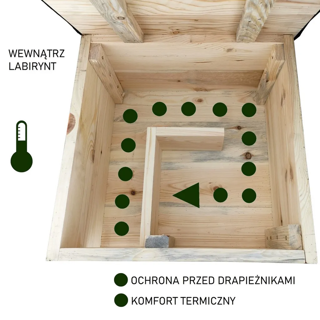 Maison pour hérissons avec sol bois - Protection hivernale LEVIATAN
