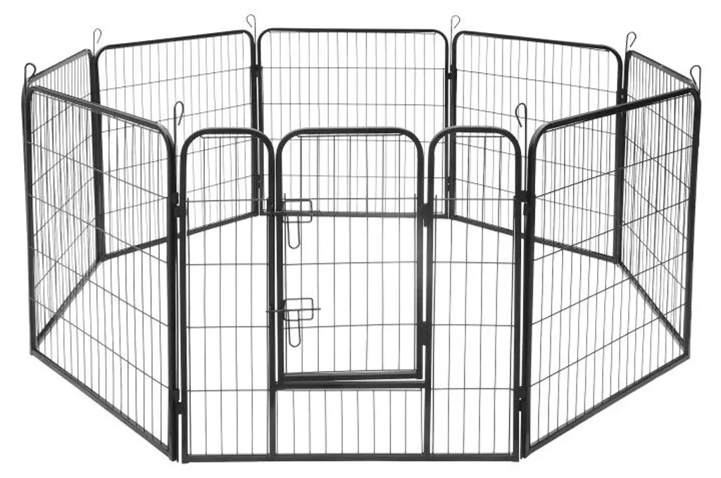 Parc Chien Rebel RA-1207 : Sécurité en Acier 80x80cm - 8 Panneaux