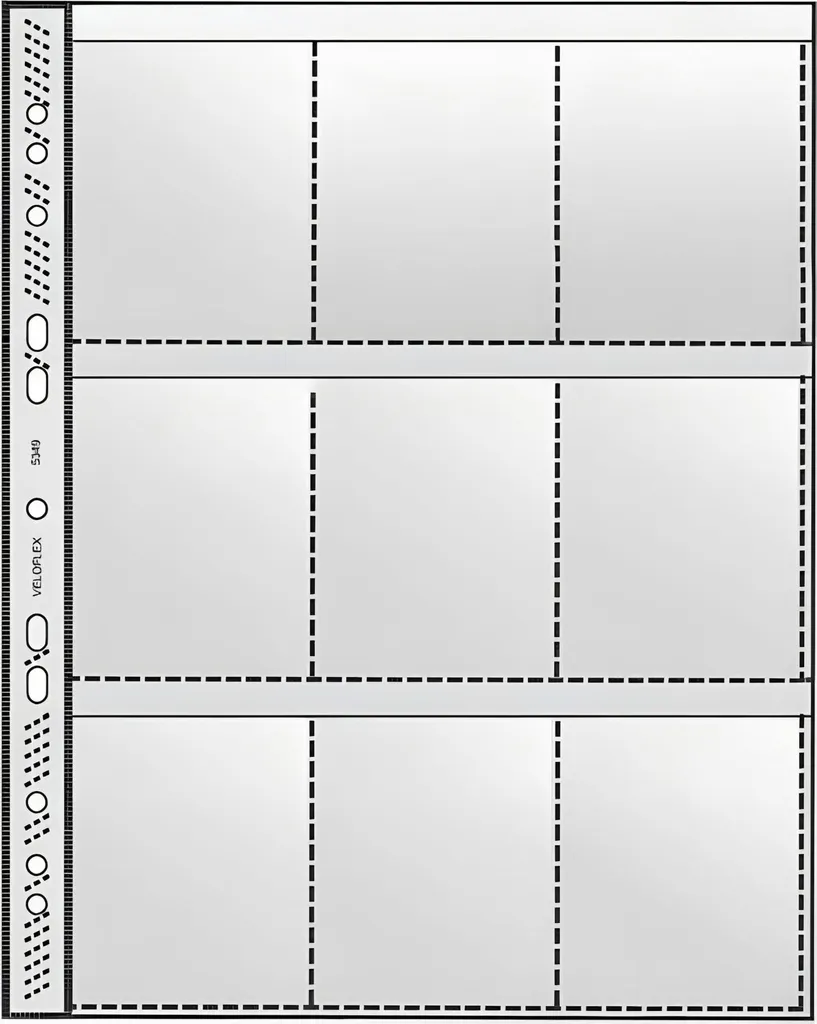100x Veloflex 5349 000 Buste A4 a 9 Tasche per Carte e Collezioni