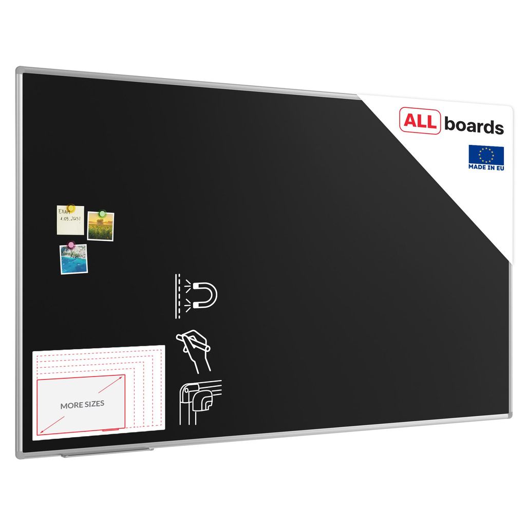 Schwarze magnetische Kreidetafel mit Alurahmen Premium EXPO 200x120cm