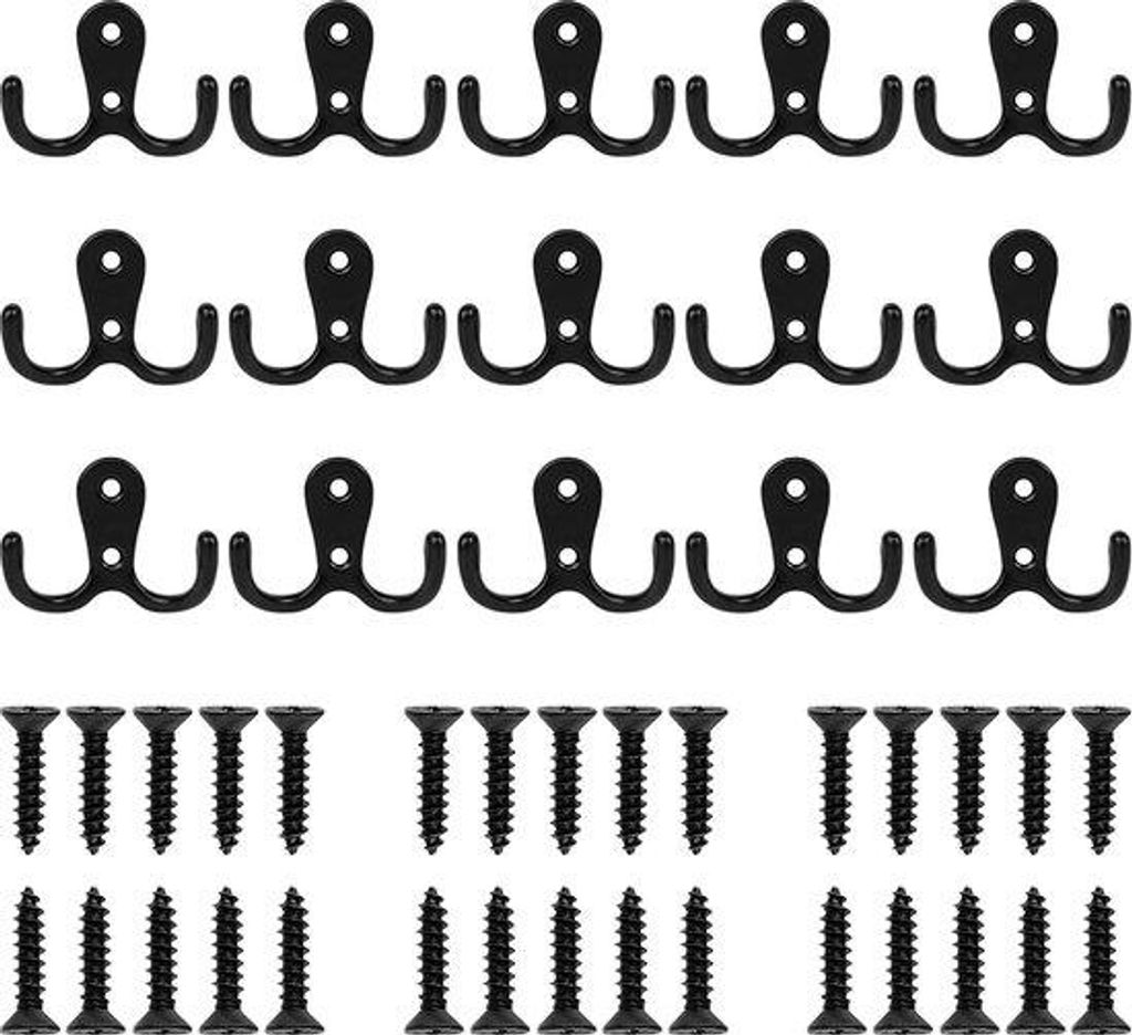 Doppelhausschraubensatz aus nachhaltigem Material, 15-teilig, doppelte Kleiderhaken.