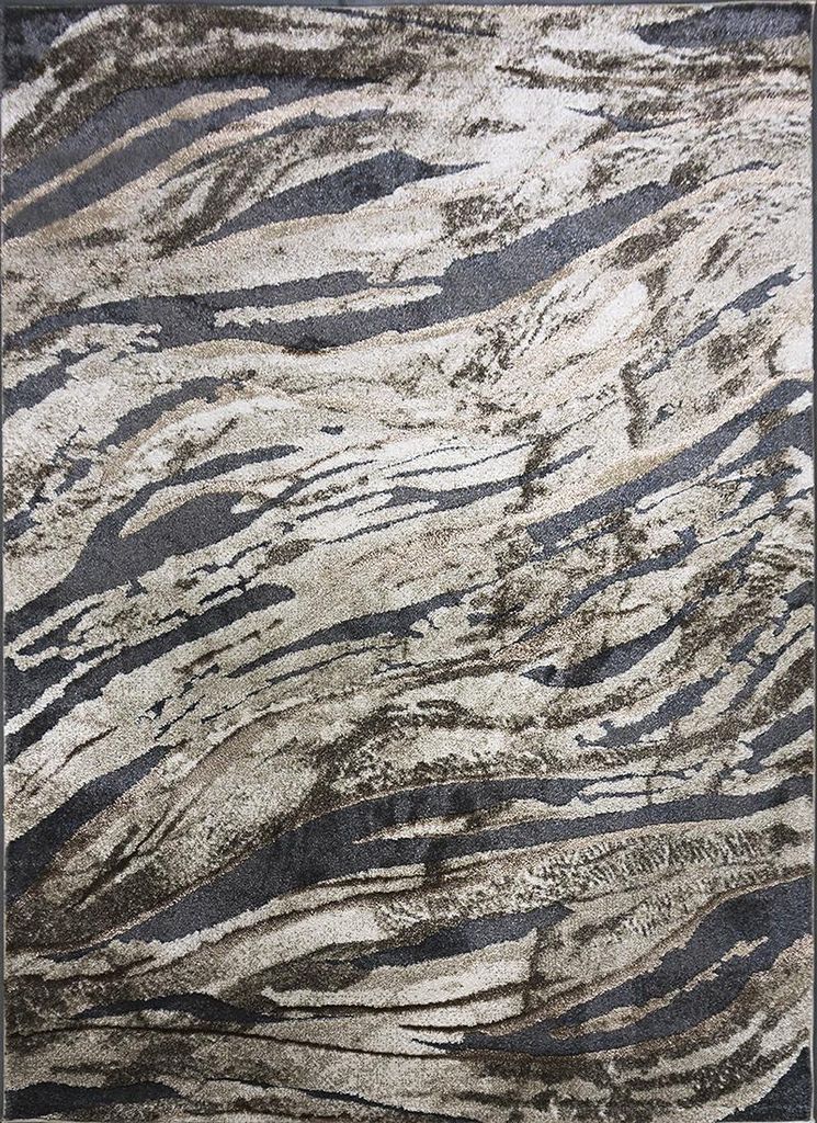 Rechteckiger Stückteppich 80x150 BREA 3 - beige / grau