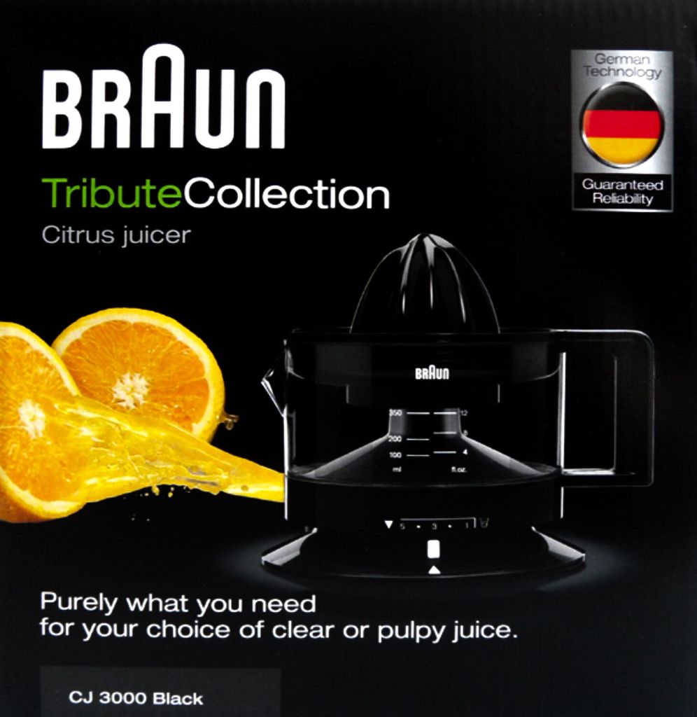 Elektrischer Entsafter Braun CJ3000BK 20W 0,35 L Schwarz Produktbild 