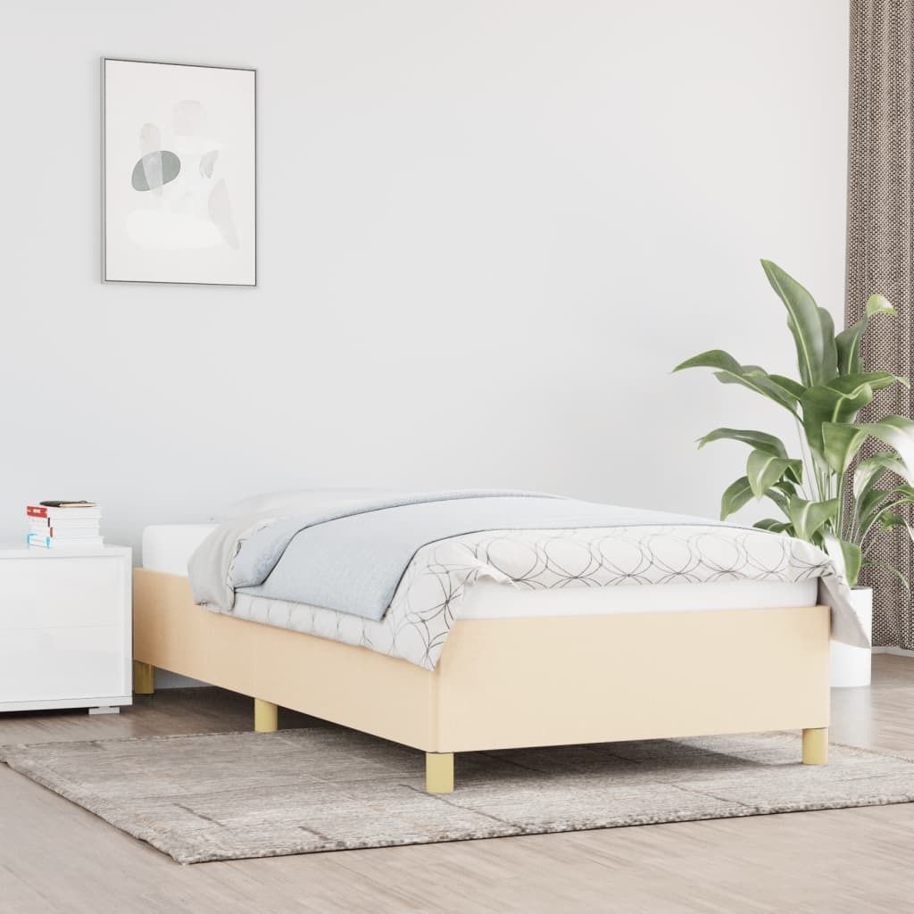 The Living Store Bettgestell Creme 80x200 cm Stoff