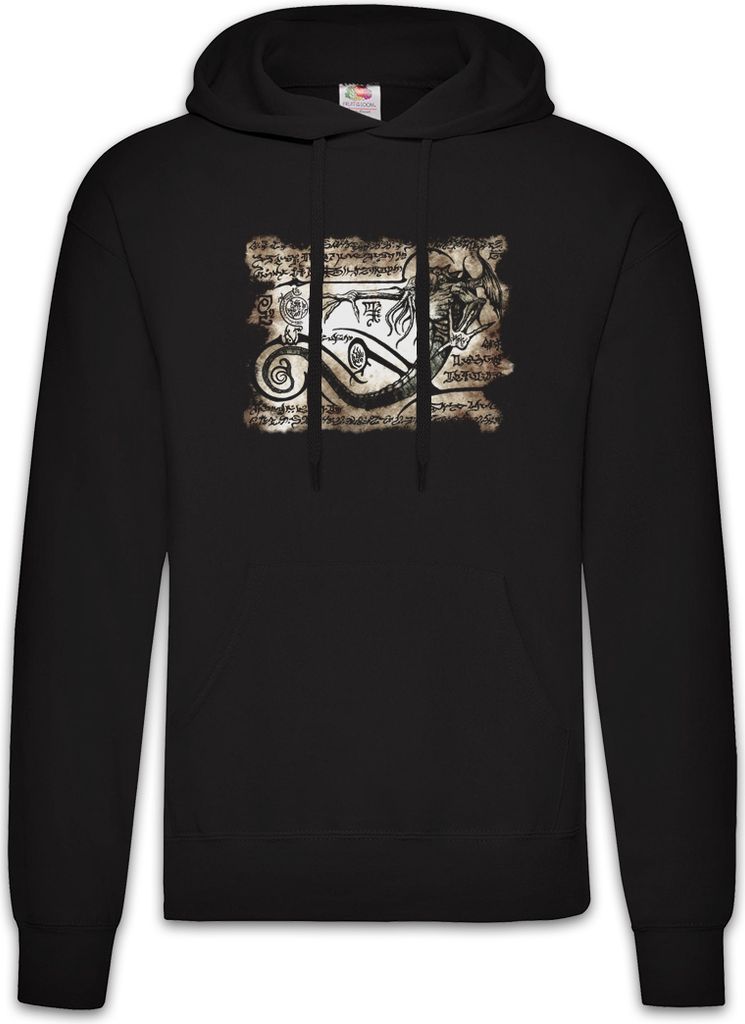 Urban Backwoods Cthulhu Necronomicon Piece, Herren Hoodie, Farbe: Schwarz, Größe: M