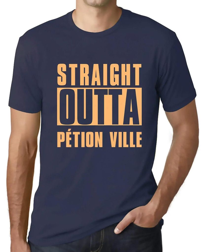 Herren Grafik T-Shirt Direkt aus Pétion Ville – Straight Outta Pétion Ville – Öko-Verantwortlich Vintage Jahrgang Kurzarm Lustige Druck Gebu...