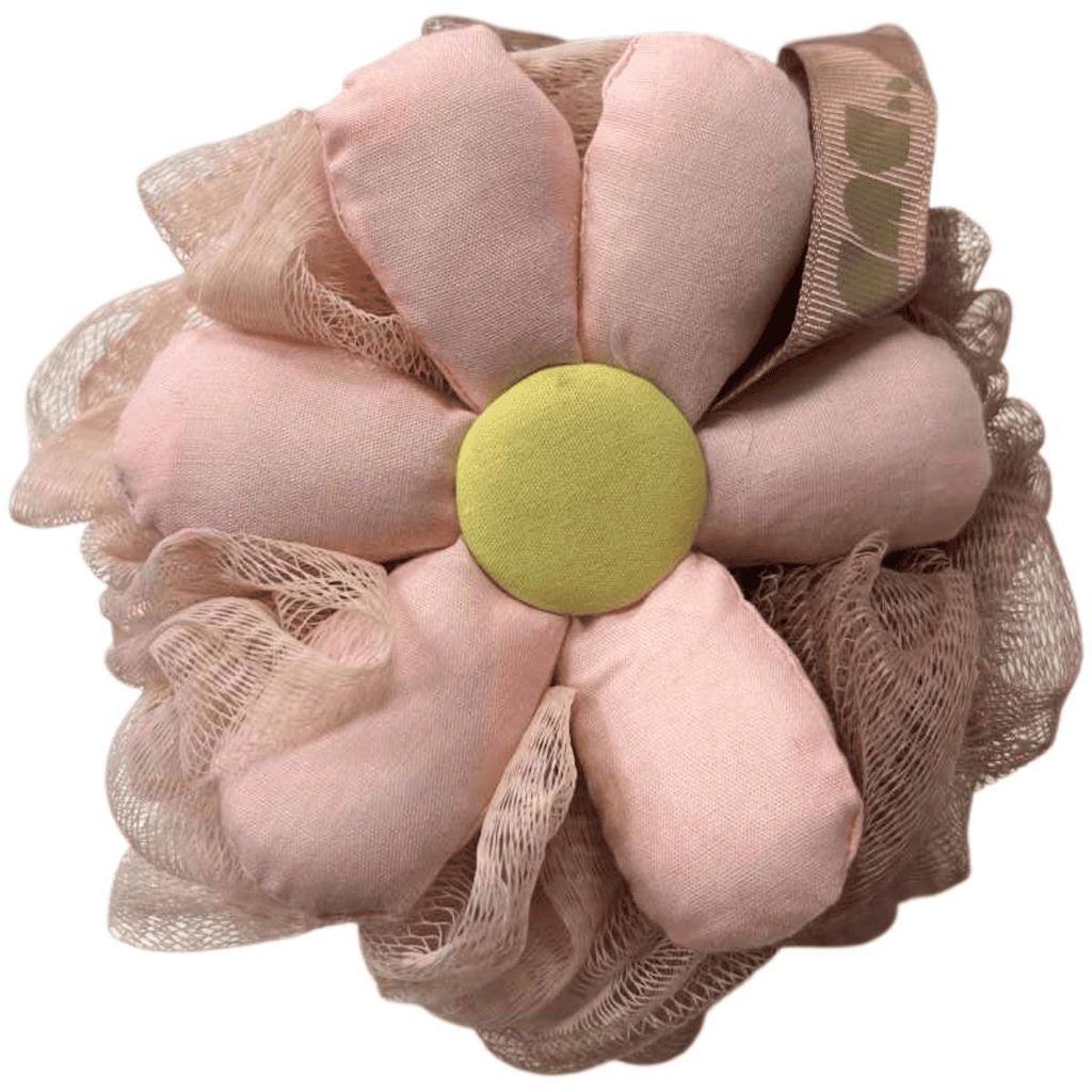 ECARLA - Duschschwamm mit blütenförmigem Anhänger, ROSA, 1 Stück.