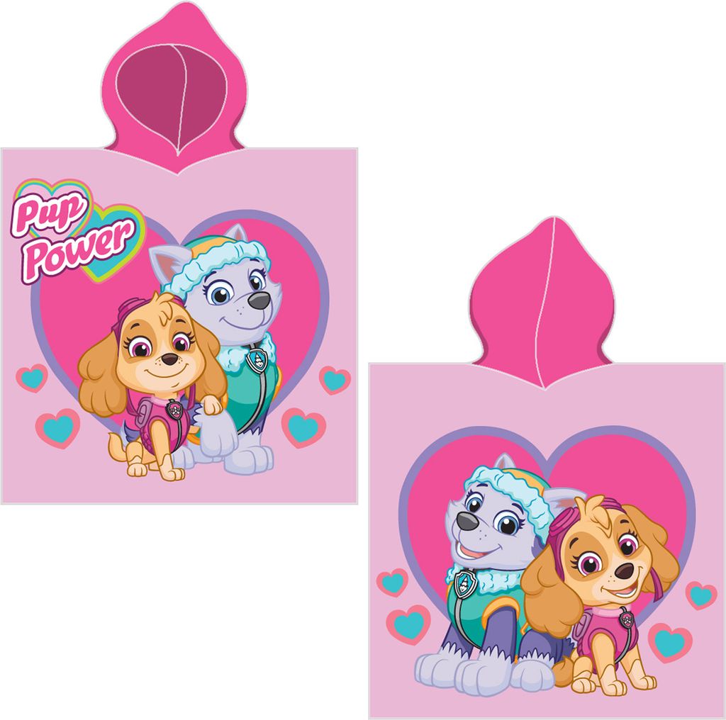 Paw Patrol Kinder Kapuzen Bade-Poncho Girl's Rosa 60x120 cm Bademantel Poncho