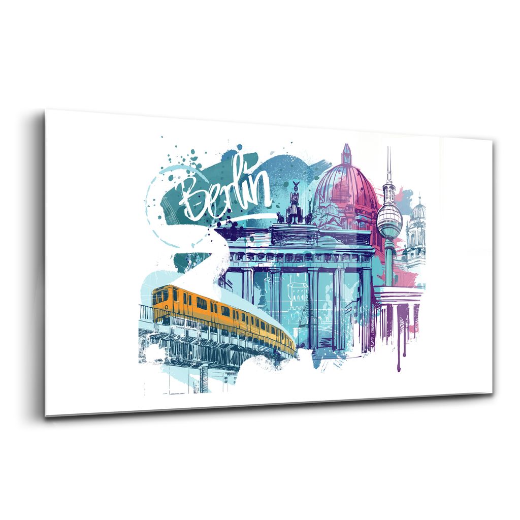 Glasmalerei - dekorative Malerei - moderne Malerei - 100x50 - Travel Around Berlin