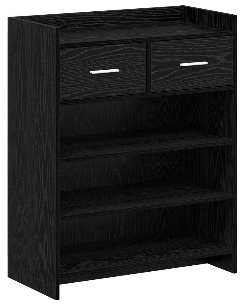 vidaXL Schuhschrank Schwarze Eiche 73,5 x 36 x 92 cm Holzwerkstoff