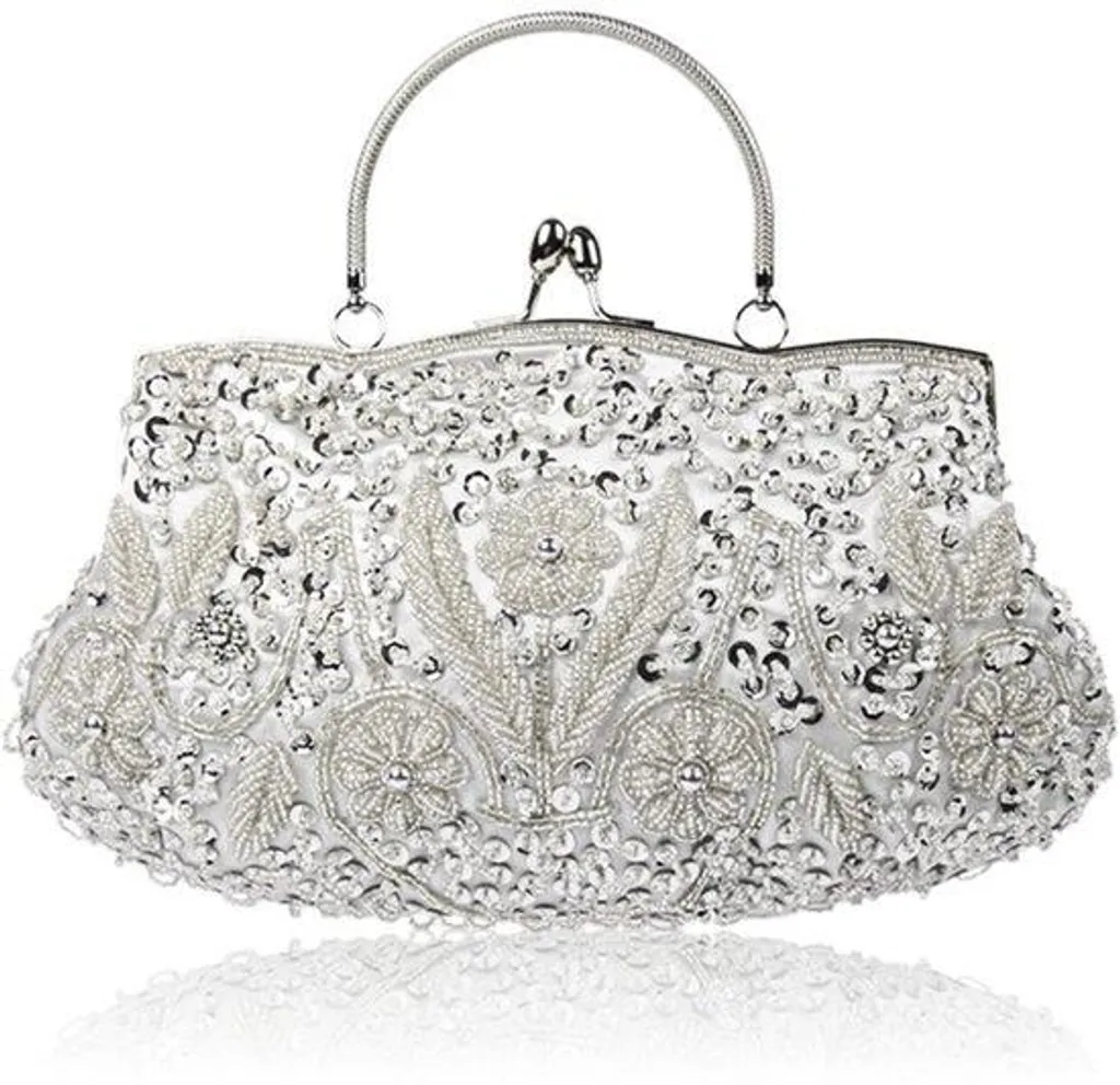 Élégante Pochette Vintage Argentée - Sac de Soirée Chic en Métal