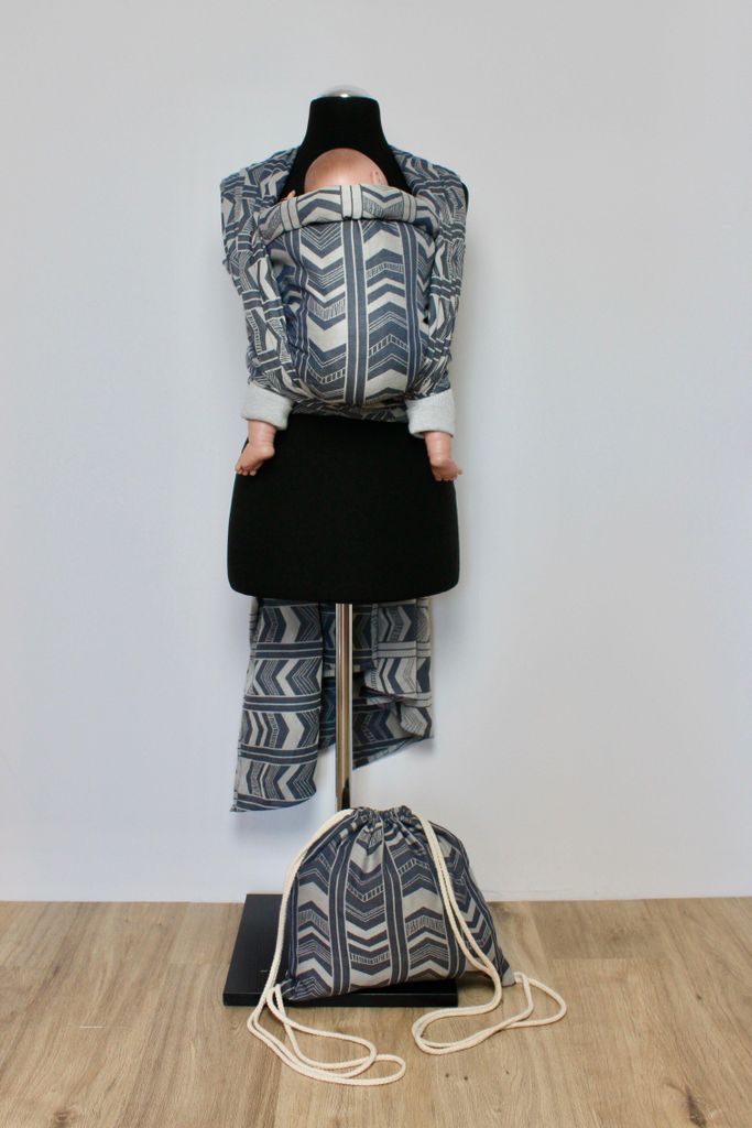 KAAMI | Tragetuch aus Baumwolle | Gr. 8 | 570cm | Maniero – Grau