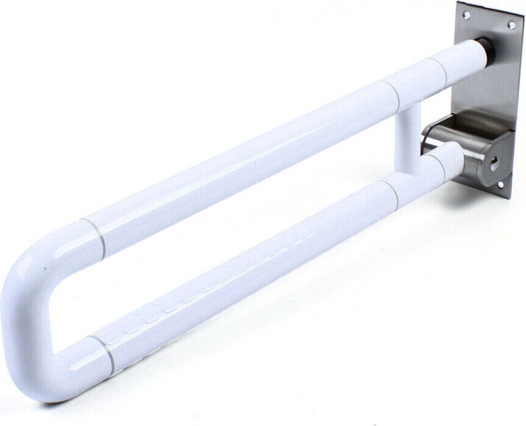 Handgriff 60cm Aufstehhilfe Toilette Sicherheitsgriff Stützgriff Haltegriff Stützklappgriff Klappgriff Klappbar Badezimmer Weiß