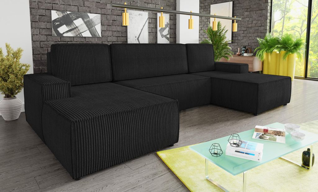 Wohnlandschaft mit Schlaffunktion Totti - U-Form Couch, Produktbild 