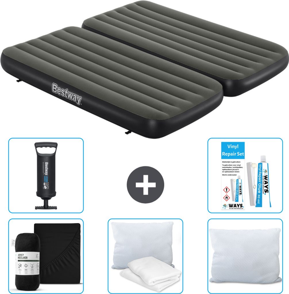 Bestway Luftmatratze – 3-in-1 – 1-Person – 2-Person – 99 x 188 x 25 cm – Grün – im Lieferumfang enthalten Zubehör