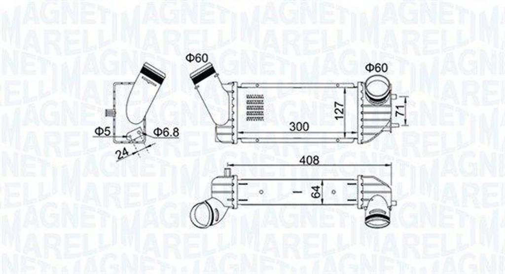 MAGNETI MARELLI 351319204340 Turboladerkühler OE 0384F6 kompatibel mit Xsara, 307