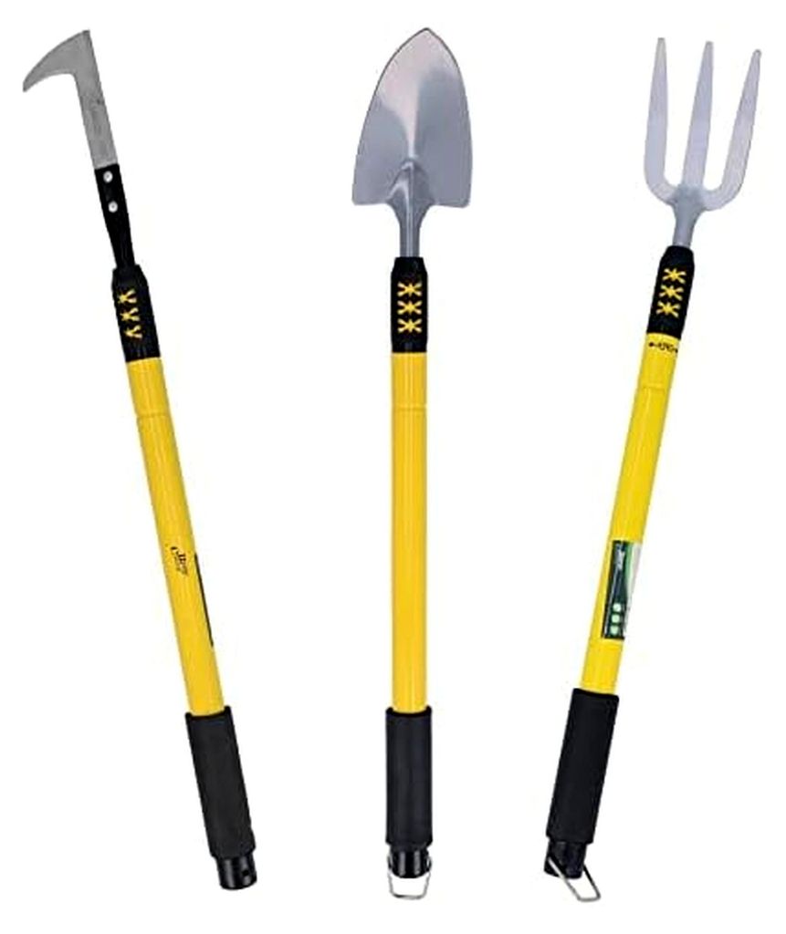 Unkrautjäter, Schaufel und Gabel mit Teleskopgriffen, 63,5 cm – 94 cm, 3-teilig