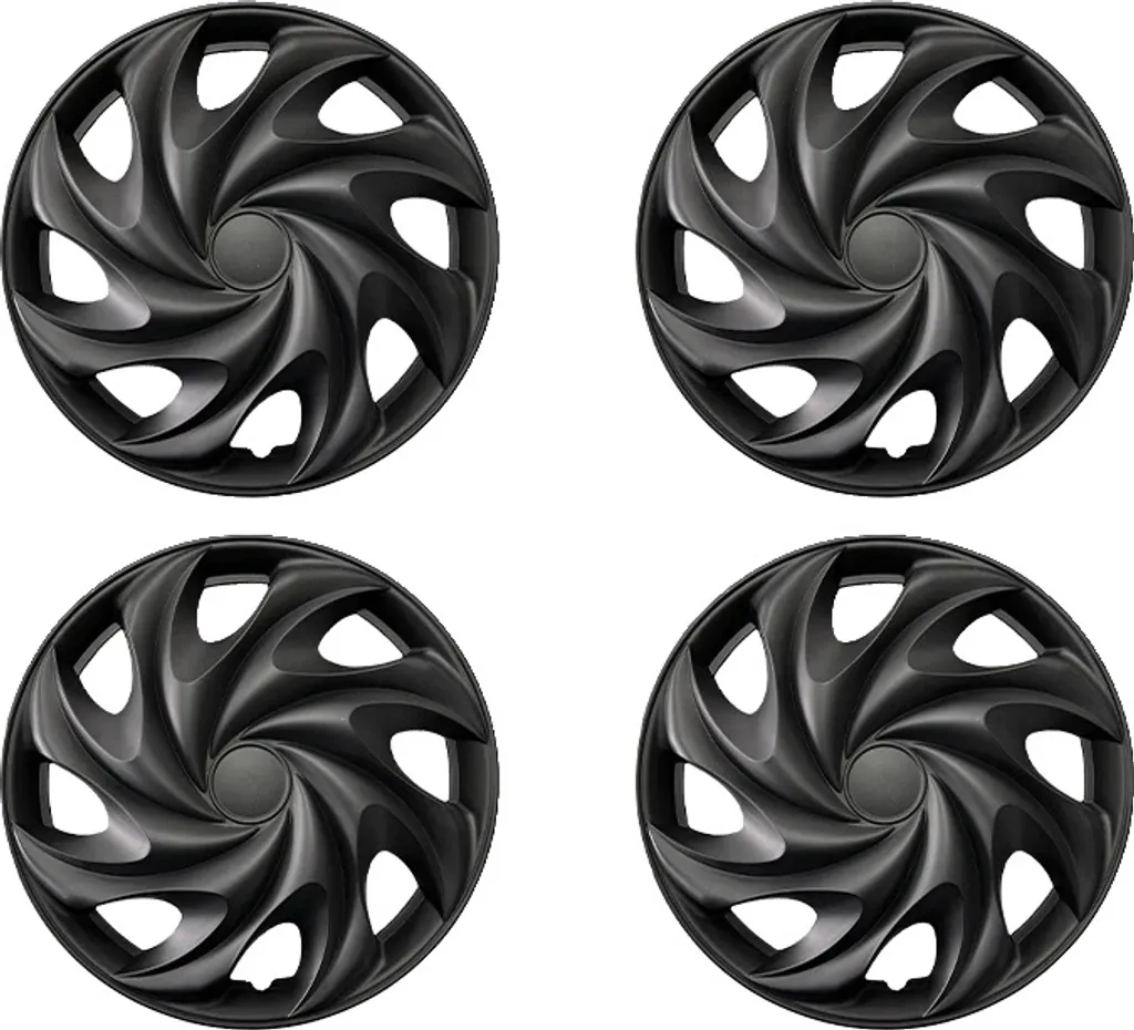 Set 4 Copricerchi 15 Pollici Tornado Nero Opaco - Offerta Ricambi Auto