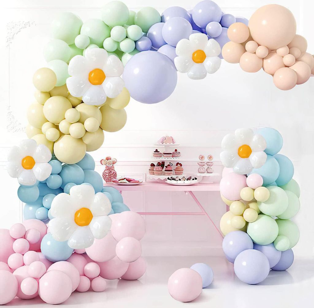 159-teiliges Pastell-Blumen-Ballon-Girlandenbogen-Set für Mädchengeburtstage, Babyparty, Hochzeitstage, Macaron-Luftballons, Party-Dekoration, me...