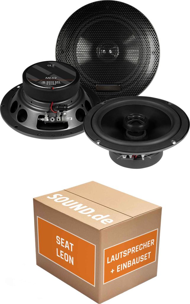 Lautsprecher Boxen Einbaupaket Heck Musway ME62 passend für Seat Leon III 5F | 80W RMS hoher Wirkungsgrad