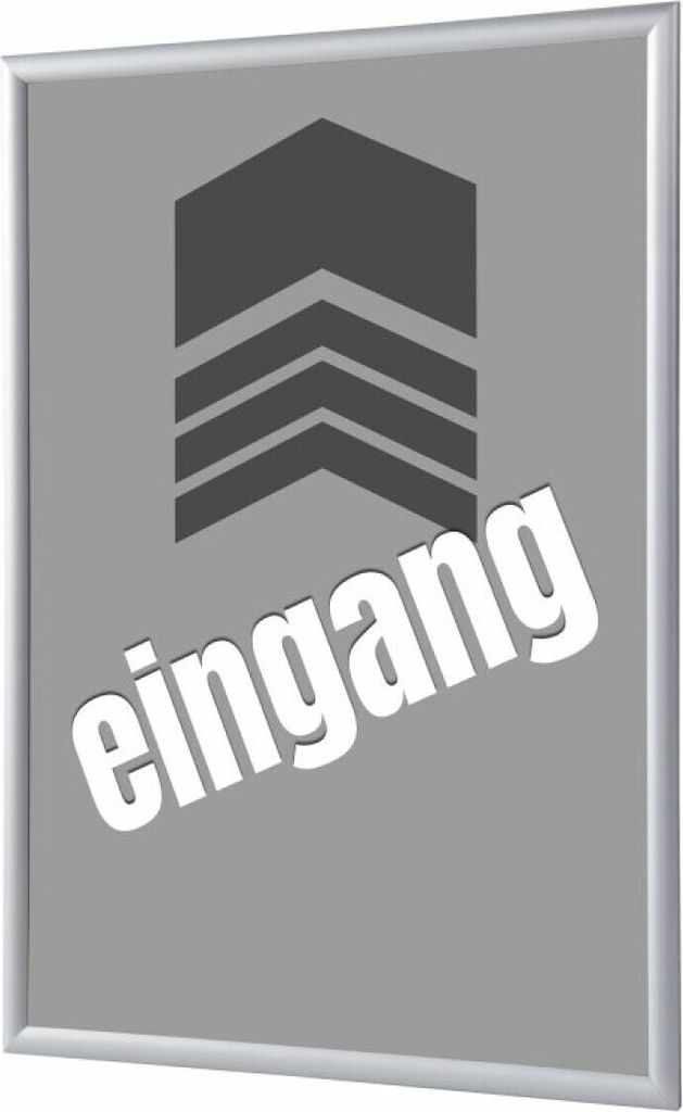 Showdown Klapprahmen - DIN A1 - Komplett-Set - Eingang Deutsch - Grau/Silber