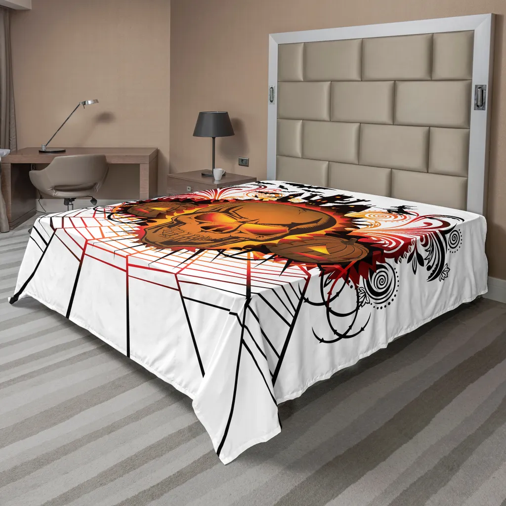 Drap de lit pour Décoration Halloween Chambre Adulte et Ado 260x228